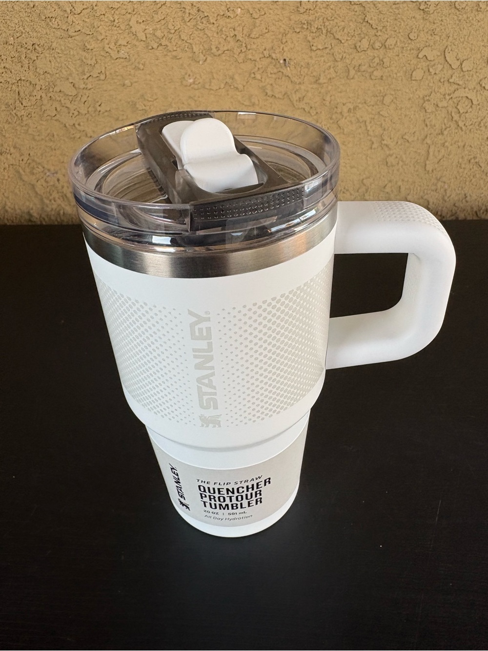 Stanley White Insulated Tumbler with Handle and Clear Lid